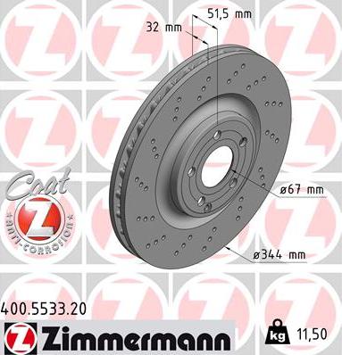 Zimmermann 400.5533.20 - Гальмівний диск avtolavka.club