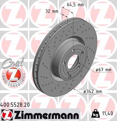 Zimmermann 400.5528.20 - Гальмівний диск avtolavka.club