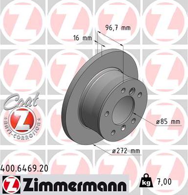 Zimmermann 400.6469.20 - Гальмівний диск avtolavka.club