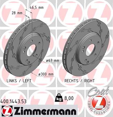 Zimmermann 400.1443.53 - Гальмівний диск avtolavka.club