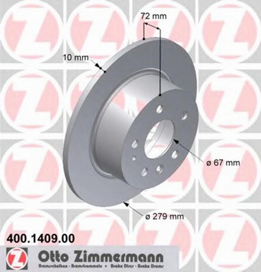 Zimmermann 400 1409 00 - Гальмівний диск avtolavka.club