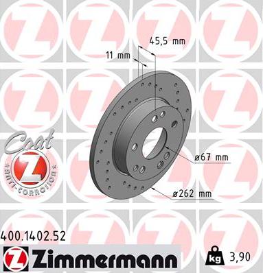 Zimmermann 400.1402.52 - Гальмівний диск avtolavka.club