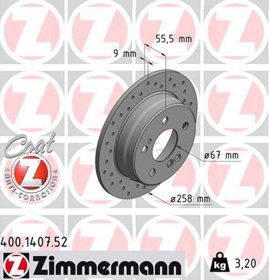 Zimmermann 400.1407.52 - Гальмівний диск avtolavka.club