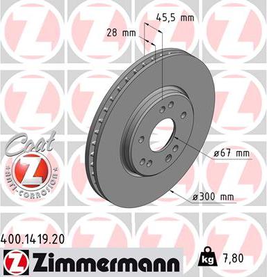 Zimmermann 400.1419.20 - Гальмівний диск avtolavka.club