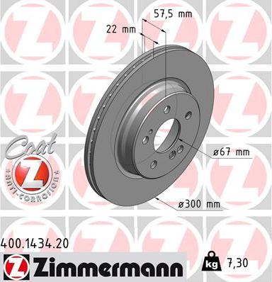 Zimmermann 400.1434.20 - Гальмівний диск avtolavka.club