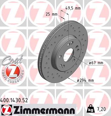 Zimmermann 400.1430.52 - Гальмівний диск avtolavka.club