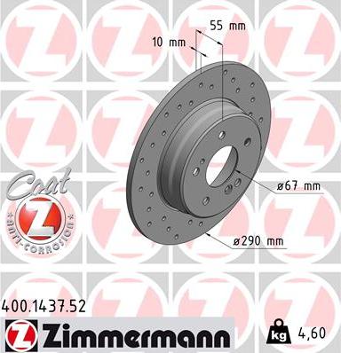 Zimmermann 400.1437.52 - Гальмівний диск avtolavka.club