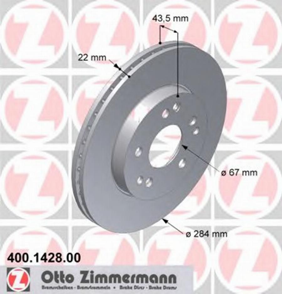 Zimmermann 400.1428.00 - Гальмівний диск avtolavka.club