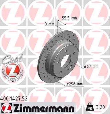 Zimmermann 400.1427.52 - Гальмівний диск avtolavka.club