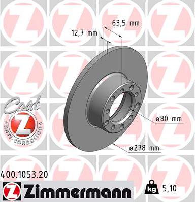 Zimmermann 400.1053.20 - Гальмівний диск avtolavka.club