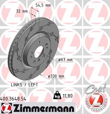 Zimmermann 400.3648.54 - Гальмівний диск avtolavka.club