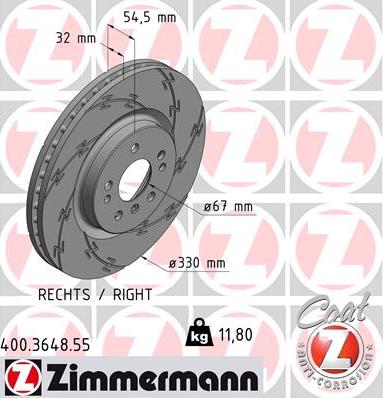 Zimmermann 400.3648.55 - Гальмівний диск avtolavka.club