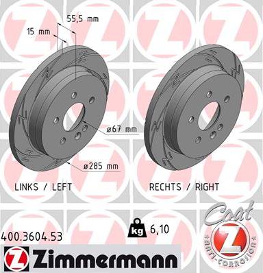 Zimmermann 400.3604.53 - Гальмівний диск avtolavka.club