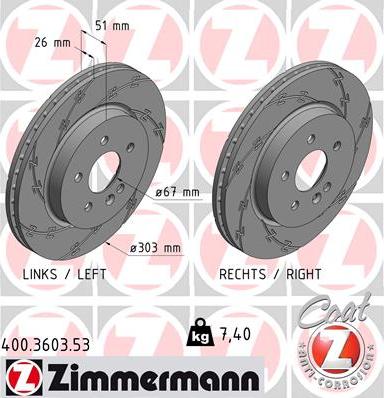 Zimmermann 400.3603.53 - Гальмівний диск avtolavka.club