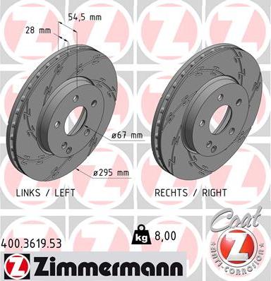 Zimmermann 400.3619.53 - Гальмівний диск avtolavka.club