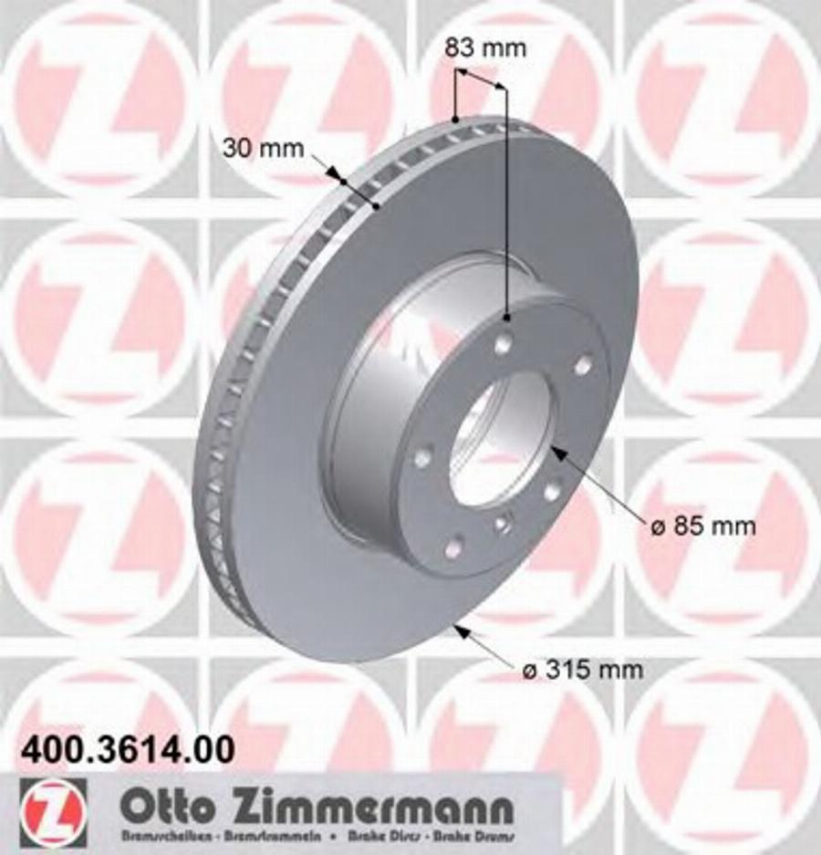 Zimmermann 400.3614.00 - Гальмівний диск avtolavka.club