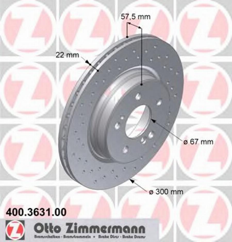 Zimmermann 400363100 - Гальмівний диск avtolavka.club