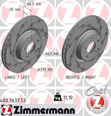 Zimmermann 400.3637.53 - Гальмівний диск avtolavka.club