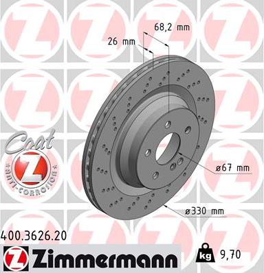 Zimmermann 400.3626.20 - Гальмівний диск avtolavka.club