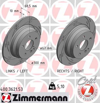 Zimmermann 400.3621.53 - Гальмівний диск avtolavka.club