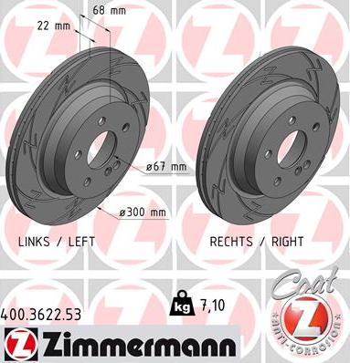 Zimmermann 400.3622.53 - Гальмівний диск avtolavka.club