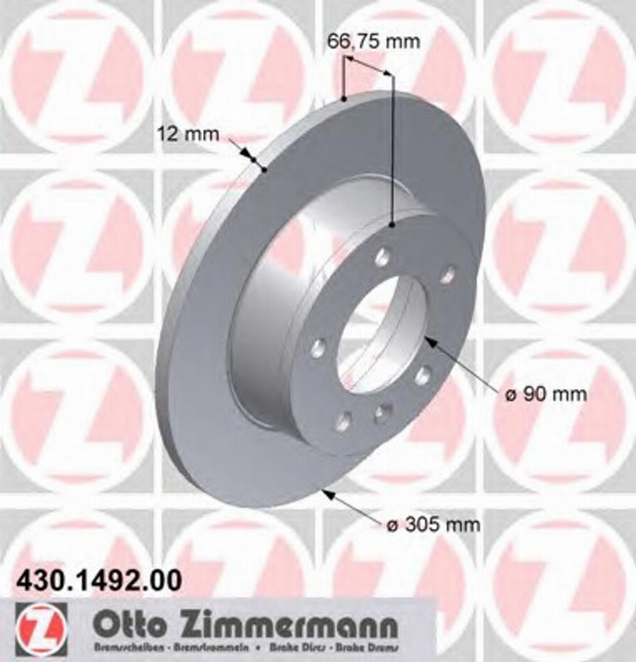 Zimmermann 430 1492 00 - Гальмівний диск avtolavka.club