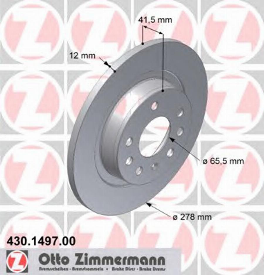 Zimmermann 430.1497.00 - Гальмівний диск avtolavka.club