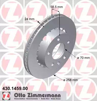 Zimmermann 430.1459.00 - Гальмівний диск avtolavka.club