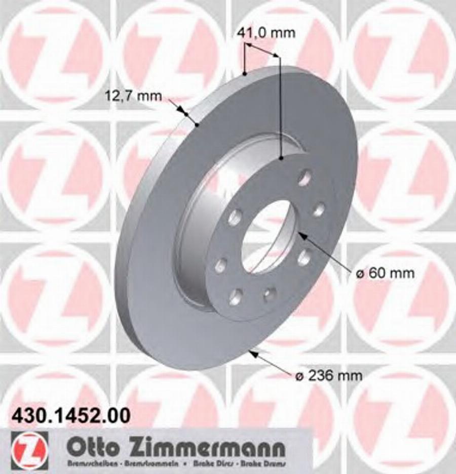 Zimmermann 430 1452 00 - Гальмівний диск avtolavka.club