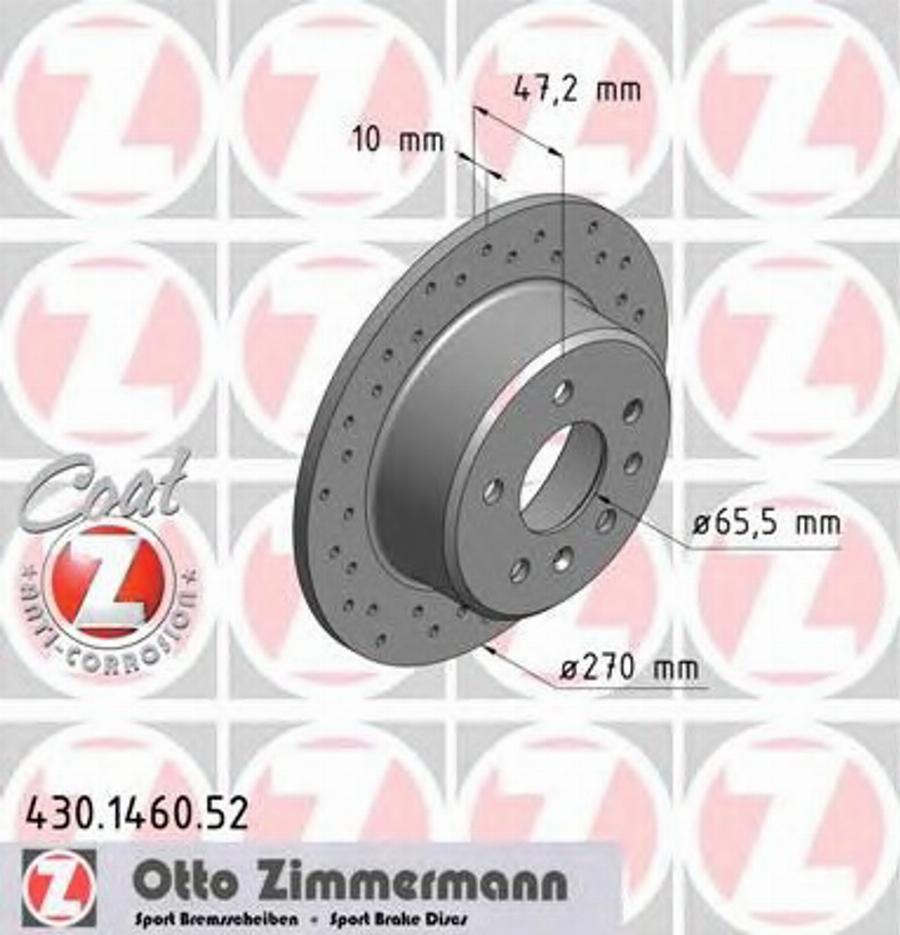 Zimmermann 430.1460.52 - Гальмівний диск avtolavka.club