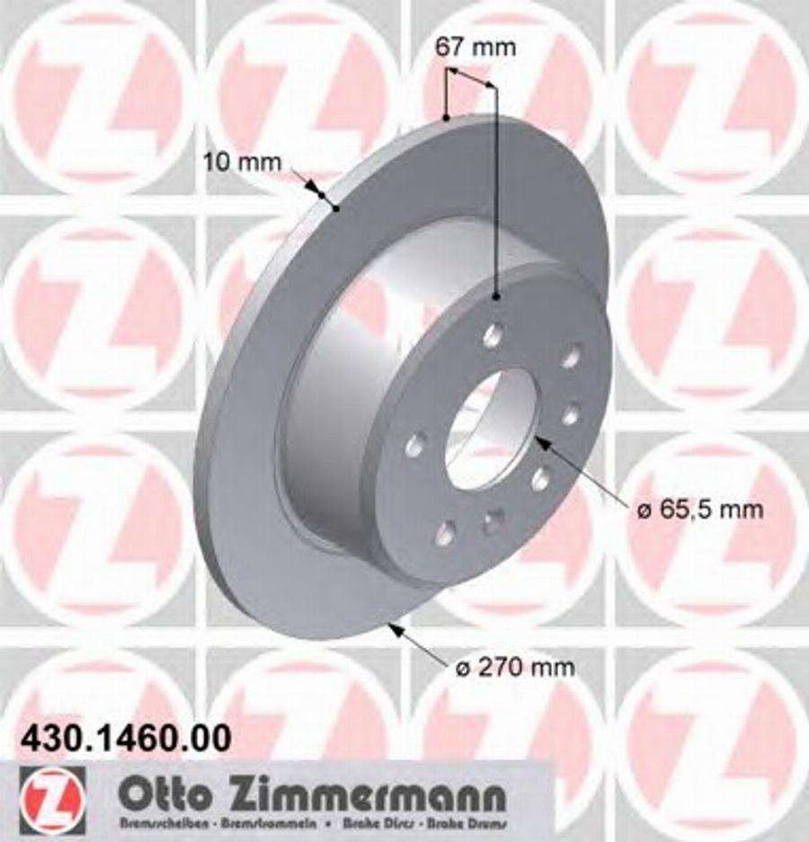 Zimmermann 430 1460 00 - Гальмівний диск avtolavka.club