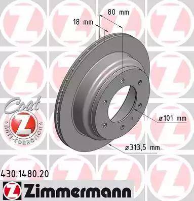 Zimmermann 430.1480.20 - Гальмівний диск avtolavka.club