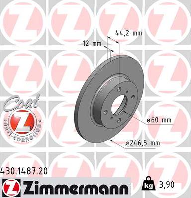 Zimmermann 430.1487.20 - Гальмівний диск avtolavka.club