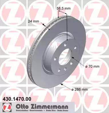 Zimmermann 430.1470.00 - Гальмівний диск avtolavka.club