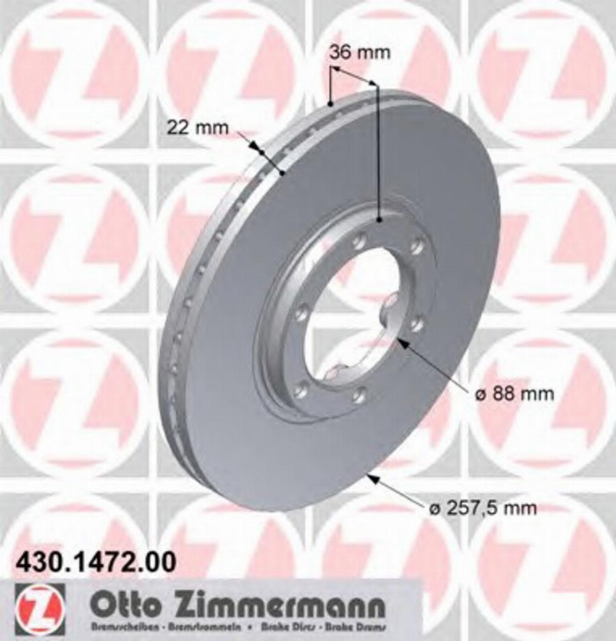 Zimmermann 430.1472.00 - Гальмівний диск avtolavka.club