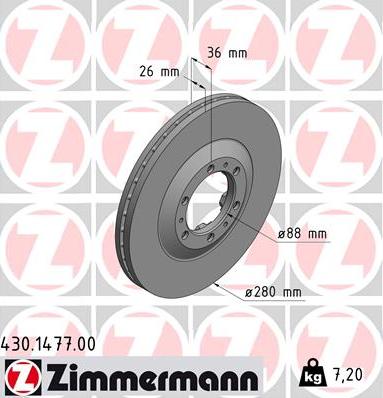 Zimmermann 430.1477.00 - Гальмівний диск avtolavka.club