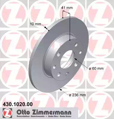 Zimmermann 430.1020.00 - Гальмівний диск avtolavka.club