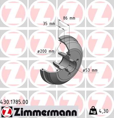 Zimmermann 430.1785.00 - Гальмівний барабан avtolavka.club