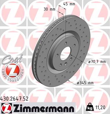 Zimmermann 430.2647.52 - Гальмівний диск avtolavka.club