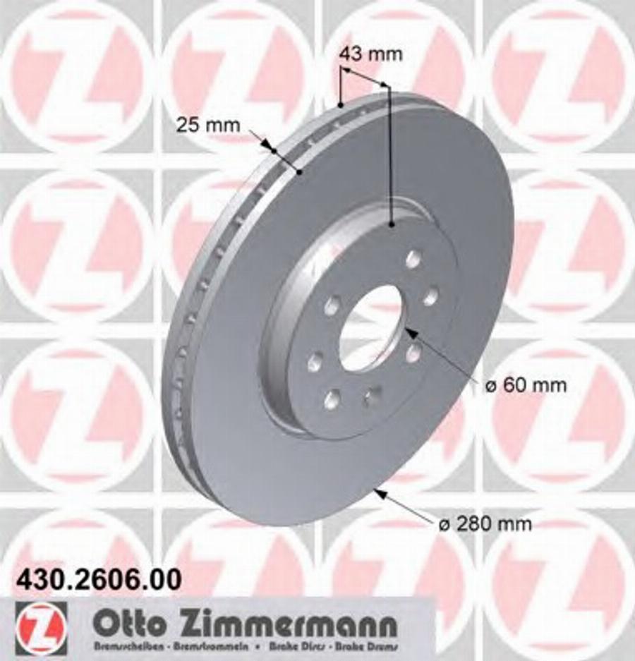 Zimmermann 430.2606.00 - Гальмівний диск avtolavka.club