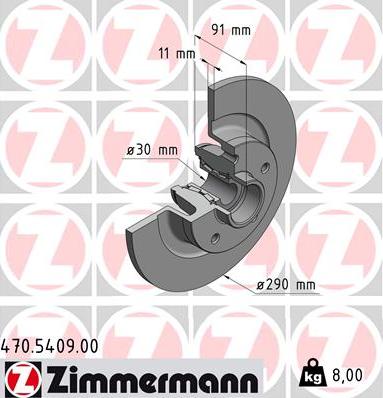 Zimmermann 470.5409.00 - Гальмівний диск avtolavka.club