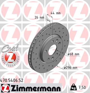 Zimmermann 470.5406.52 - Гальмівний диск avtolavka.club