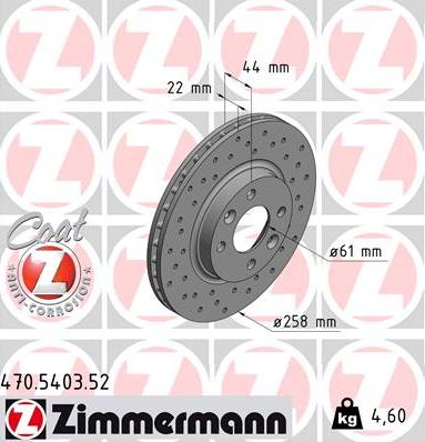 Zimmermann 470.5403.52 - Гальмівний диск avtolavka.club