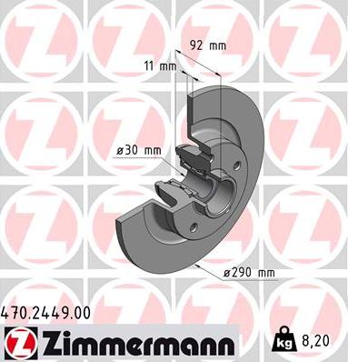 Zimmermann 470.2449.00 - Гальмівний диск avtolavka.club