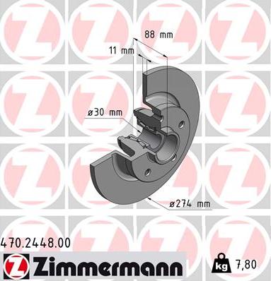 Zimmermann 470.2448.00 - Гальмівний диск avtolavka.club