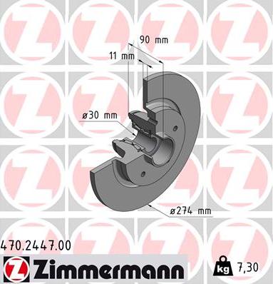 Zimmermann 470.2447.00 - Гальмівний диск avtolavka.club