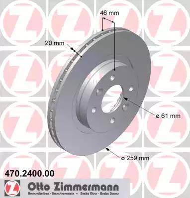 Zimmermann 470.2400.00 - Гальмівний диск avtolavka.club