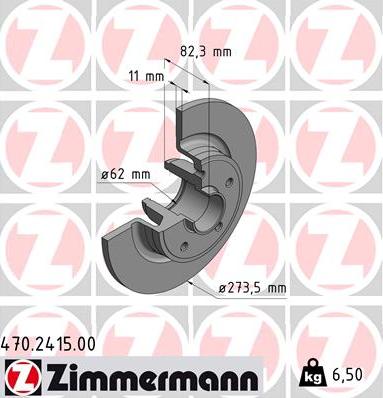 Zimmermann 470.2415.00 - Гальмівний диск avtolavka.club