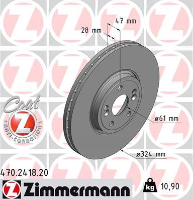 Zimmermann 470.2418.20 - Гальмівний диск avtolavka.club