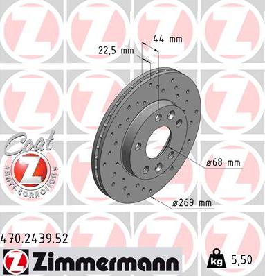 Zimmermann 470.2439.52 - Гальмівний диск avtolavka.club